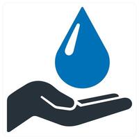 Save Water and prevention concept in blue color vector