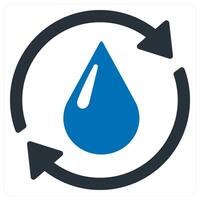 Water Recycling and recycle icon concept in blue color vector