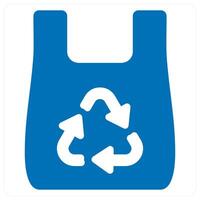 Recycle Bag and recycle icon concept in blue color vector