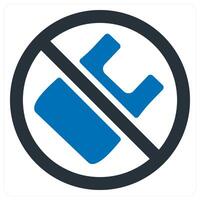 Plastic Prohibited and forbidden icon concept in blue color vector