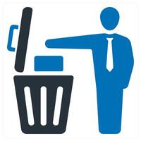 Use Bin and recycle icon concept in blue color vector
