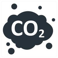 CO2 and ecology icon concept in blue color vector