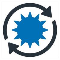 Renewable Solar and environment icon concept in blue color vector