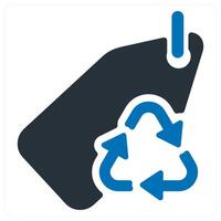 Recycle Tag and tag icon concept in blue color vector