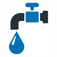 Save Water and prevent icon concept in blue color vector