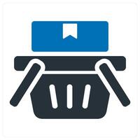 Cart and shopping basket icon concept in blue color vector
