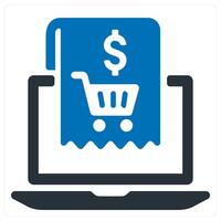 Checkout icon concept in blue color vector