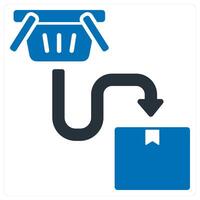 Checkout and store icon concept in blue color vector