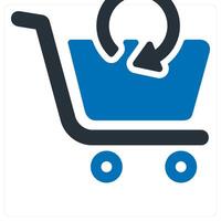 Update Cart icon concept in blue color vector