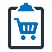 Shopping List icon concept in blue color vector