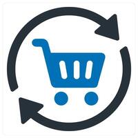 Cart Update icon concept in blue color vector