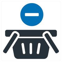 Cart and basket icon concept in blue color vector