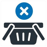 Remove Cart icon concept in blue color vector