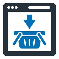 Ecommerce and shopping icon in blue color vector