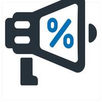 Promotion and advertise icon concept in blue color vector