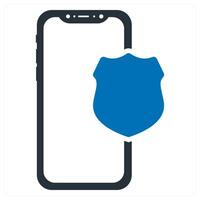Mobile Security icon in blue color vector