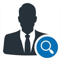 Search Profile icon concept in blue color vector