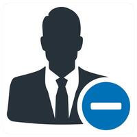 Remove Profile icon concept in blue color vector