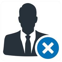 Delete Profile icon concept in blue color vector