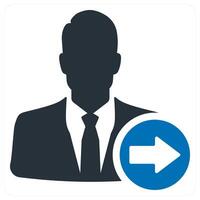 Send Profile icon concept in blue color vector