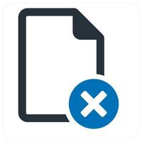 Delete File icon concept in blue color vector