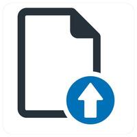 Upload File icon concept in blue color vector