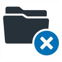 Delete Folder icon concept in blue color vector