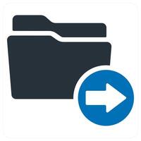 Send Folder icon concept in blue color vector