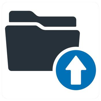 Upload Folder icon concept in blue color vector