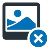 Delete Image icon concept in blue color vector