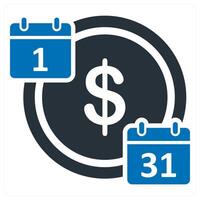 Loan Time icon concept in blue color vector