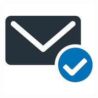Verified Message icon concept in blue color vector