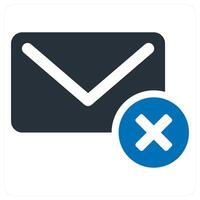 Delete Message icon concept in blue color vector