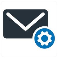 Mail Setting icon concept in blue color vector