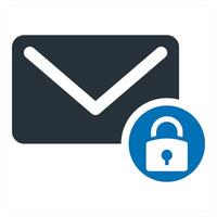 Mail Security icon concept in blue color vector