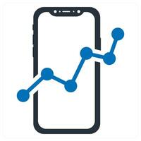 Mobile Analysis icon concept in blue color vector