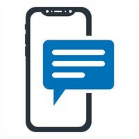 Mobile Chat icon concept in blue color vector