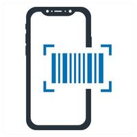 Mobile Code Bar icon concept in blue color vector