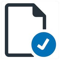document and approved icon concept in blue color vector
