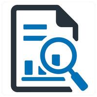 data search and document icon concept in blue color vector