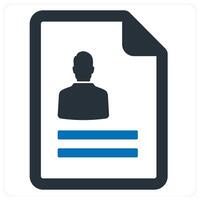 user details and account icon concept in blue color vector