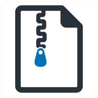 zip file and interface icon concept in blue color vector