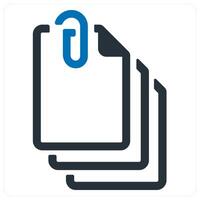 attached and File icon concept in blue color vector