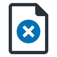 delete and file remove icon concept in blue color vector