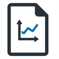 graph and document icon concept in blue color vector