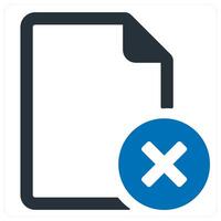 wrong and delete icon concept in blue color vector