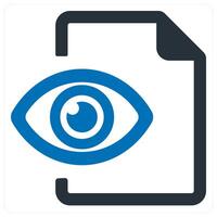 view document and audit icon concept in blue color vector