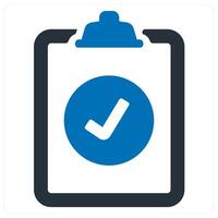 clipboard and document icon concept in blue color vector