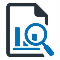 data search and magnifier icon concept in blue color vector
