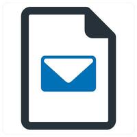 mail and file icon concept in blue color vector